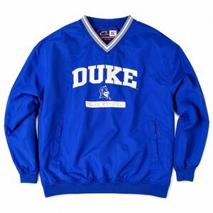 Cadre Duke Blue Devils Windbreaker Pullover Mens XL Blue V-Neck Embroidered Logo